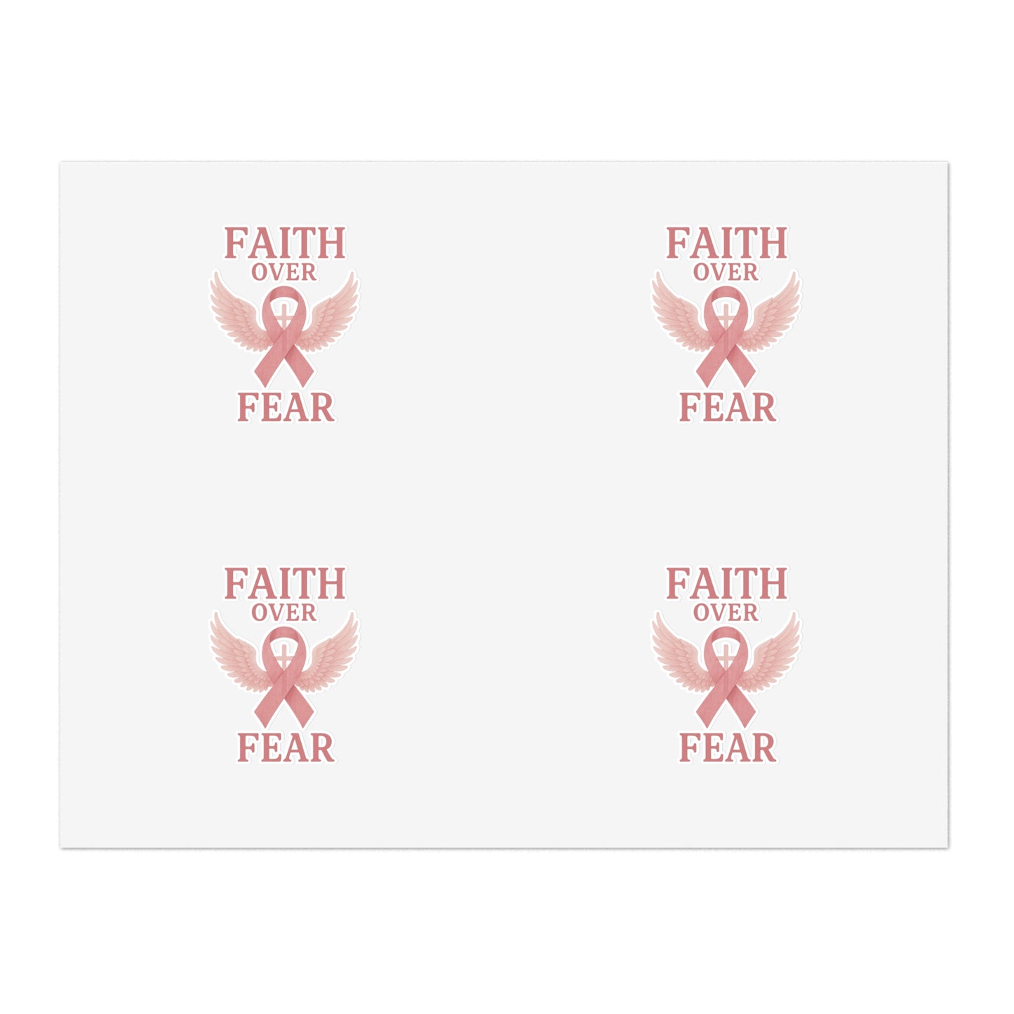 Empowering Sticker Sheets for Hope and Inspiration, Motivational Décor, Faith Over Fear, Breast Cancer Awareness