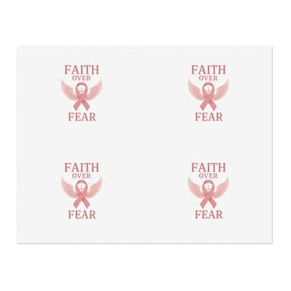Empowering Sticker Sheets for Hope and Inspiration, Motivational Décor, Faith Over Fear, Breast Cancer Awareness