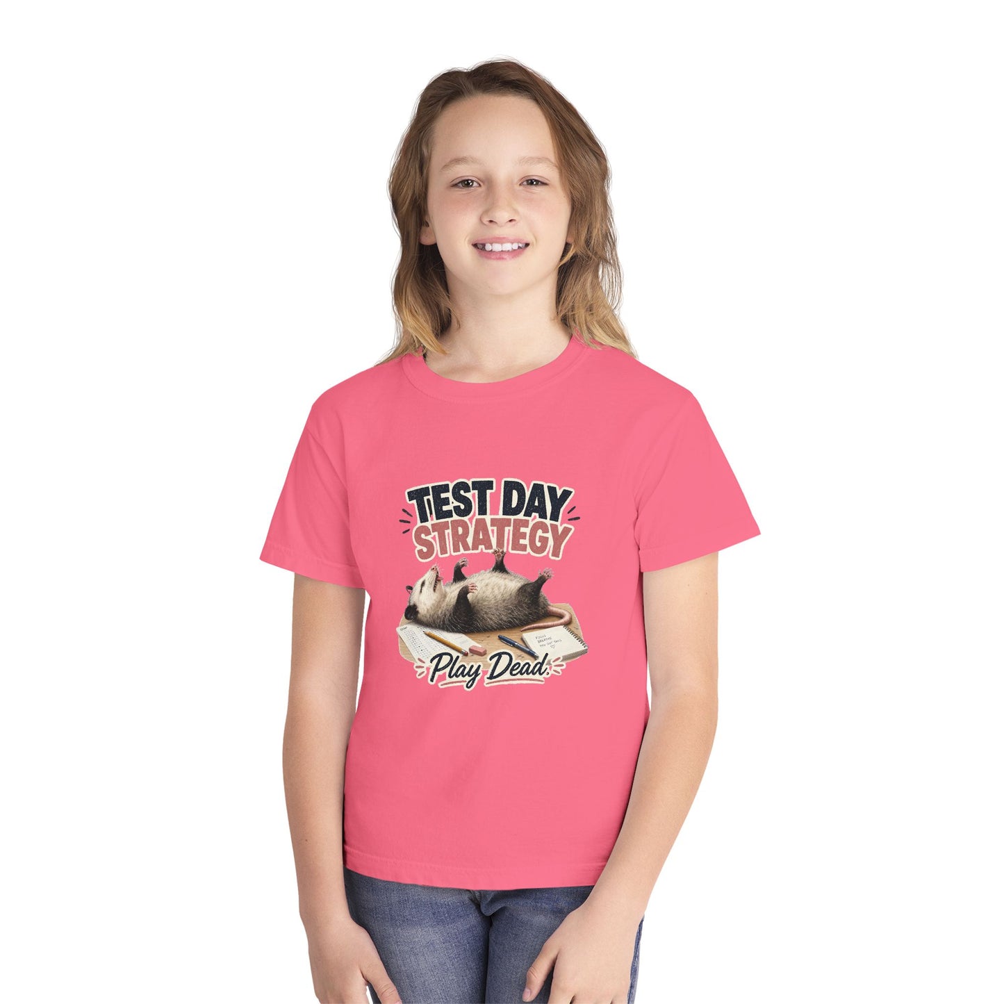 Test Day Strategy Play Dead Youth Tee | Possum Illustration, Back-to-School