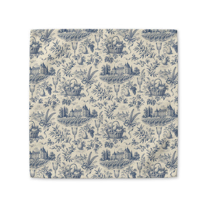 French Harvest Toile Landscape Pattern Cotton Napkin | Table Linen