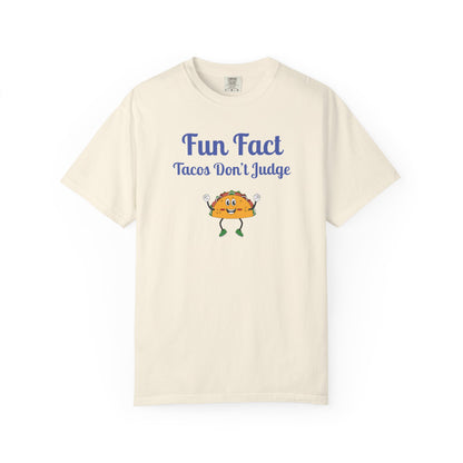 Fun Fact Taco Unisex Tee - Humorous Foodie Shirt, Gift for Taco Lovers, Casual Wear, Cute Graphic Tee