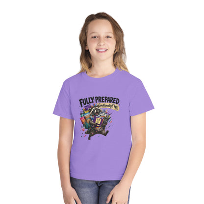 Fully Prepared Raccoon Supplies T-Shirt | Funny Back-to-School Kids Tee