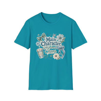 Main Character Minimal Chaos T-Shirt | Floral Bows Stars Design