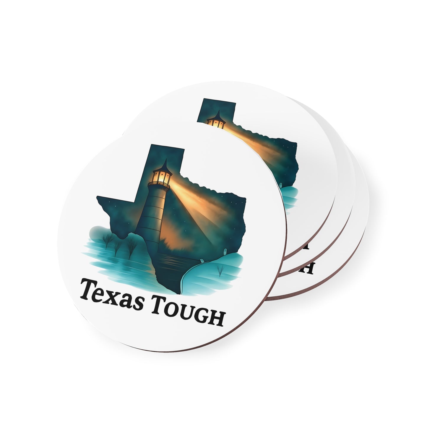 Coasters, Texas Tough Lighthouse Design, Disaster Relief Coaster Set, Lone Star State Decor, Resilient Texas Drink Coasters, Coastal Home