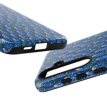 Phone Case, Texas Bluebonnet Tough Case, Navy Floral Phone Cover, Protective iPhone Case, Samsung Galaxy Case, Texas Wildflower Gift