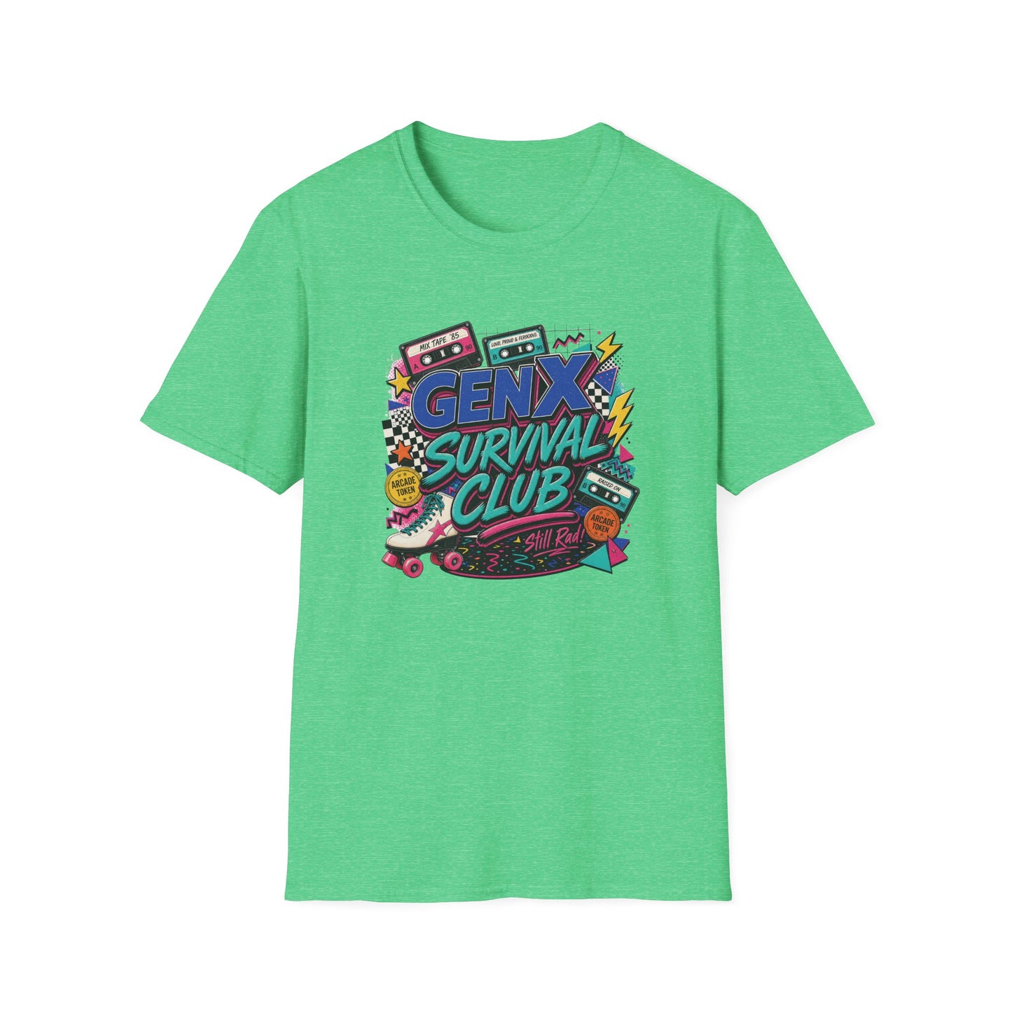 Gen X Survival Club T-Shirt | 80s Retro Cassette Graphic