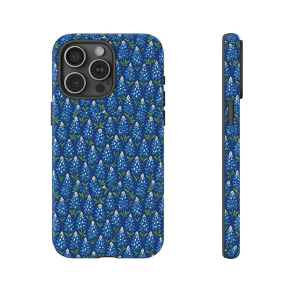 Phone Case, Texas Bluebonnet Tough Case, Navy Floral Phone Cover, Protective iPhone Case, Samsung Galaxy Case, Texas Wildflower Gift