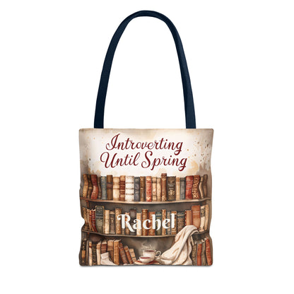Personalized Introvert Tote Bag - Book Lover's Accessory, Everyday Use, Literary Gift, Spring Vibes, Book Club Essentials