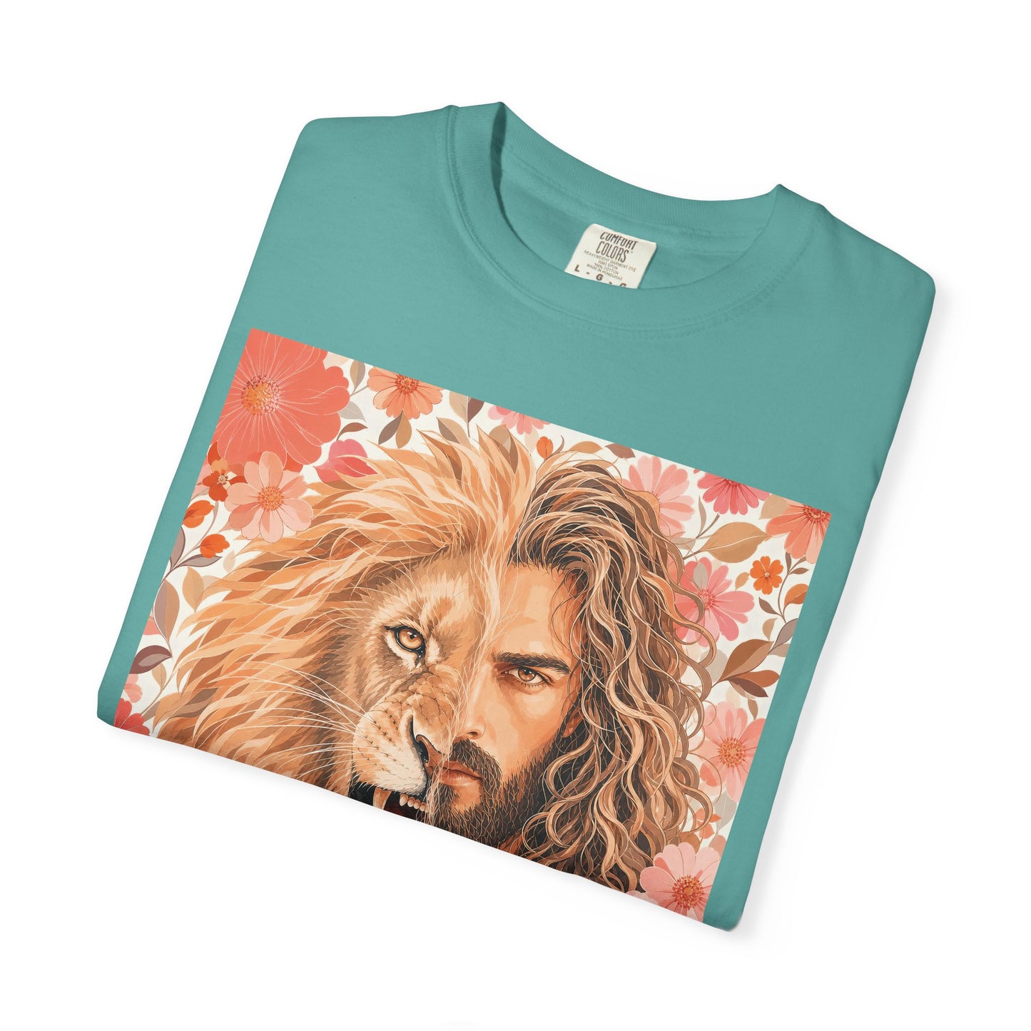 Jesus Lion of Judah split face portrait T-Shirt | Inspirational faith tee