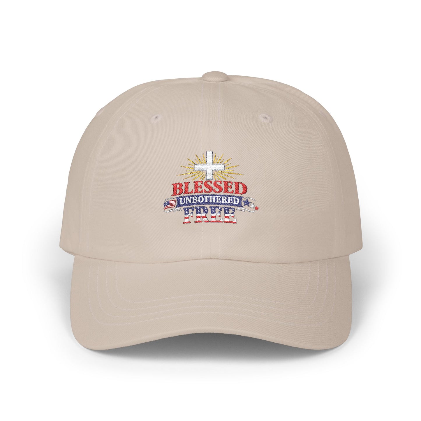 Blessed Unbothered Freedom Cap | Patriotic Faith Dad Cap