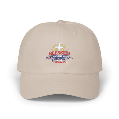 Blessed Unbothered Freedom Cap | Patriotic Faith Dad Cap