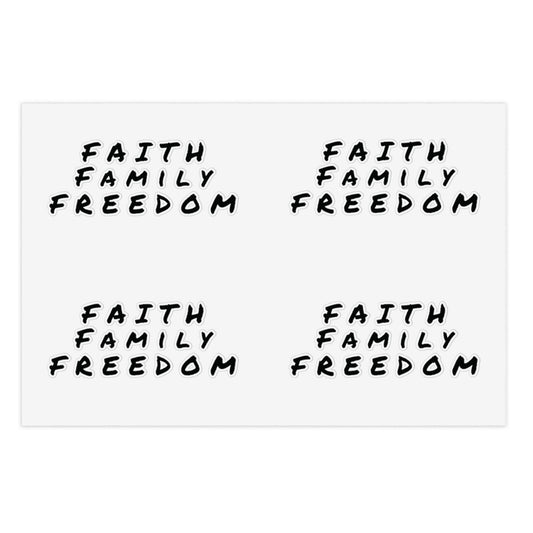 Faith Family Freedom Sticker Sheet Bundle - Inspirational Decals, Motivational Sticker Pack, Clear Vinyl Stickers