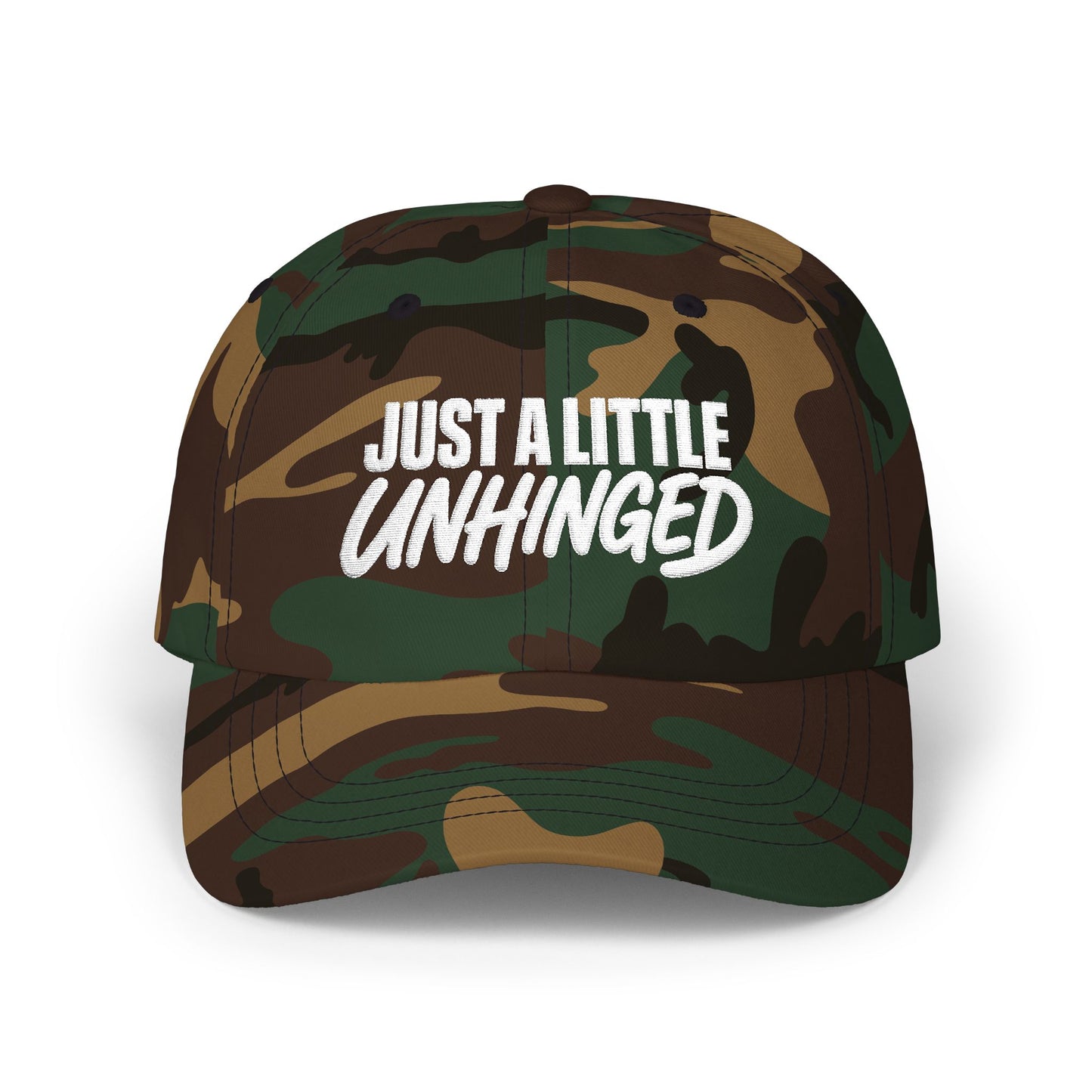 Just a Little Unhinged Dad Cap | Embroidered Baseball Hat, Funny Text