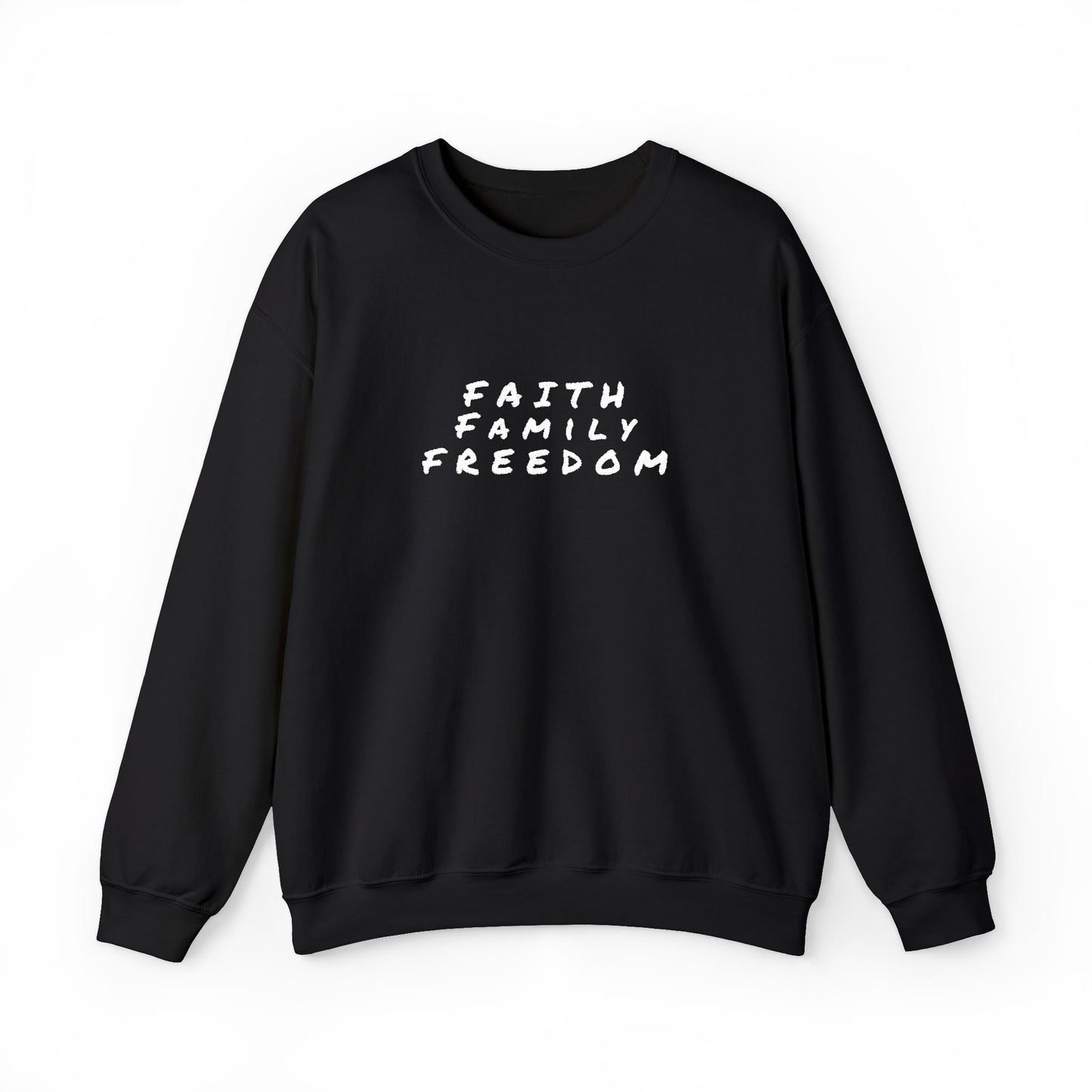 Faith Family Freedom Sweatshirt, Religious Pullover Jumper, Christian Crewneck, Inspirational Sweatshirt, Unisex Religious Shirt, Faith