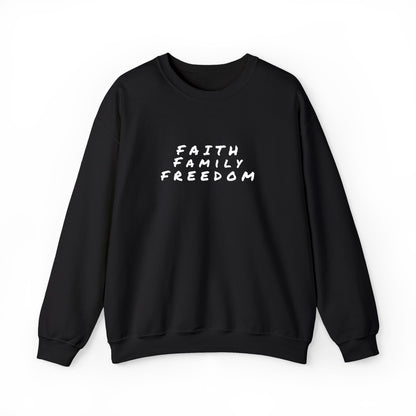 Faith Family Freedom Sweatshirt, Religious Pullover Jumper, Christian Crewneck, Inspirational Sweatshirt, Unisex Religious Shirt, Faith