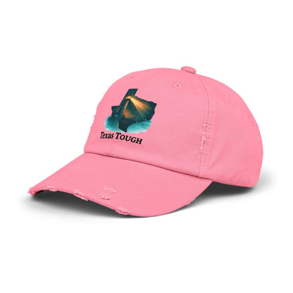 Distressed Cap, Texas Tough Lighthouse Hat, Baseball Cap, Unisex Baseball Hat, Texas Pride Cap, Strong Texas Gift, Distressed Baseball Cap