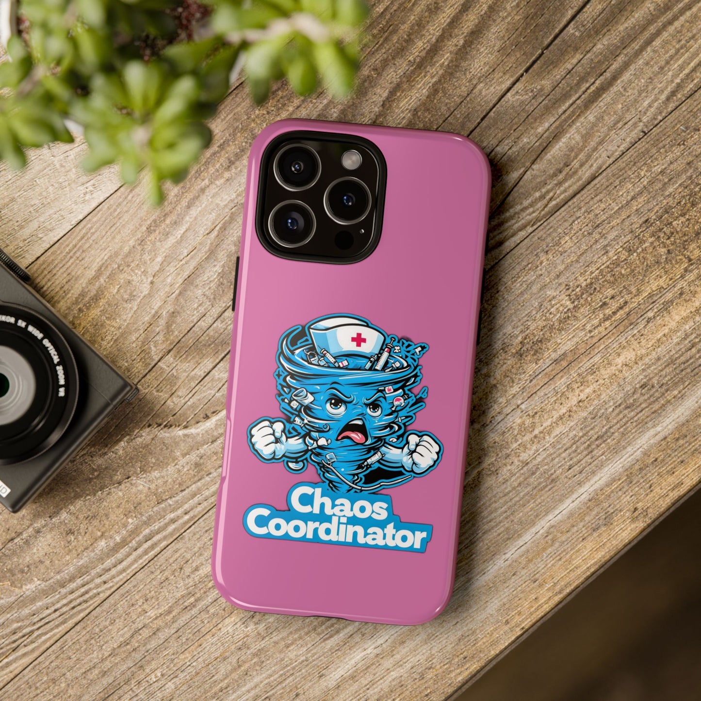 Chaos Coordinator Phone Case, Fun Nurse Gift, Tough Cases for Healthcare Heroes, Unique Cell Phone Cover, Funny Medical Humor/ Pink