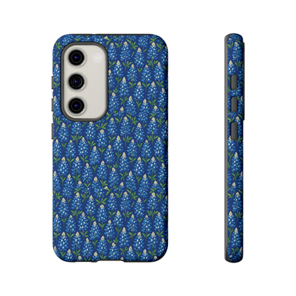 Phone Case, Texas Bluebonnet Tough Case, Navy Floral Phone Cover, Protective iPhone Case, Samsung Galaxy Case, Texas Wildflower Gift
