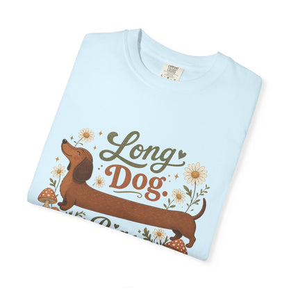 Long Dog Big Personality Dachshund T-shirt | Cute Sausage Dog Floral Design