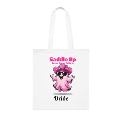 Bride's Ghostly Cotton Tote, Perfect for Bachelorette Parties, Bridal Showers, Halloween, Wedding Planning, Eco-Friendly Tote Bag