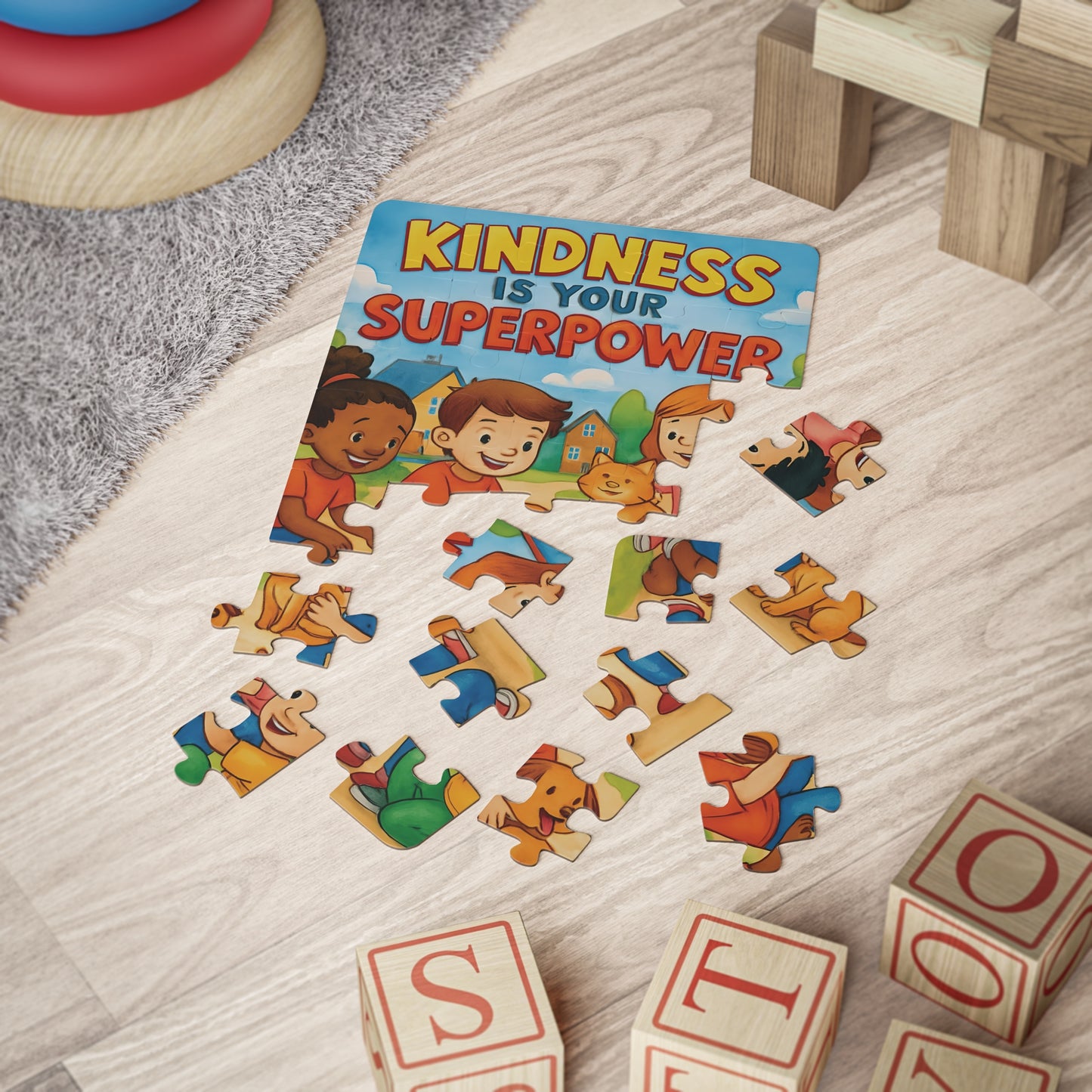 Kids' Kindness Puzzle, 30-Piece Jigsaw for Compassionate Play, Fun Learning Activity, Gift for Children, Educational Game, Family Bonding