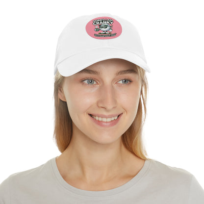 Sorry I Am Cranky golf cartoon Dad Hat | Leather Patch