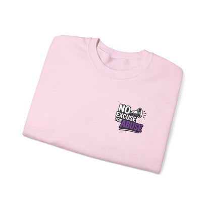 Awareness Sweatshirt - Unisex Heavy Blend™ Crewneck Sweatshirt, Domestic Violence Support Jumper, No Excuse For Abuse