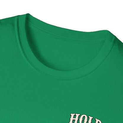 Hold Your Horses Honey T-Shirt | Retro Western Script, Chest & Back Graphic