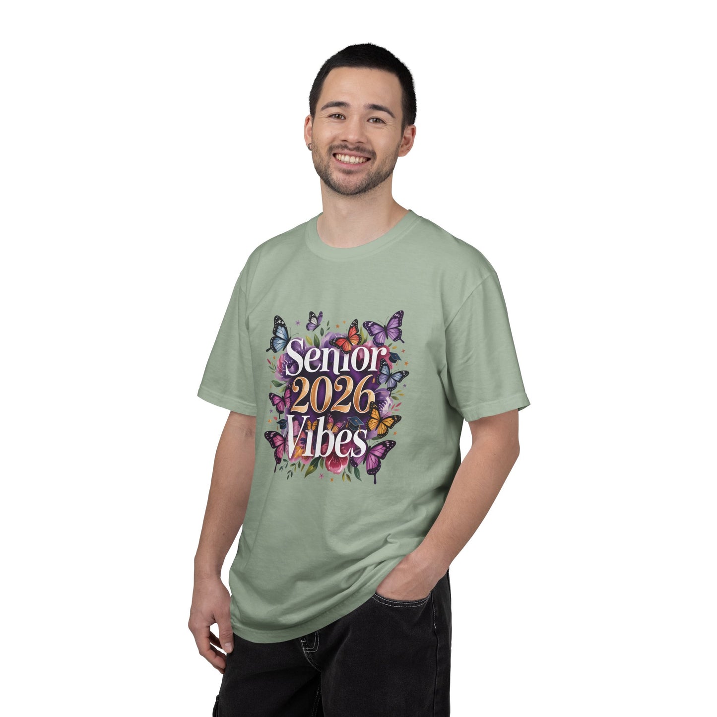 Senior 2026 Vibes T-Shirt | Butterfly Graduation Design