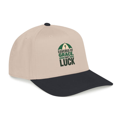 Covered by Grace Not Luck baseball cap | Christian faith hat