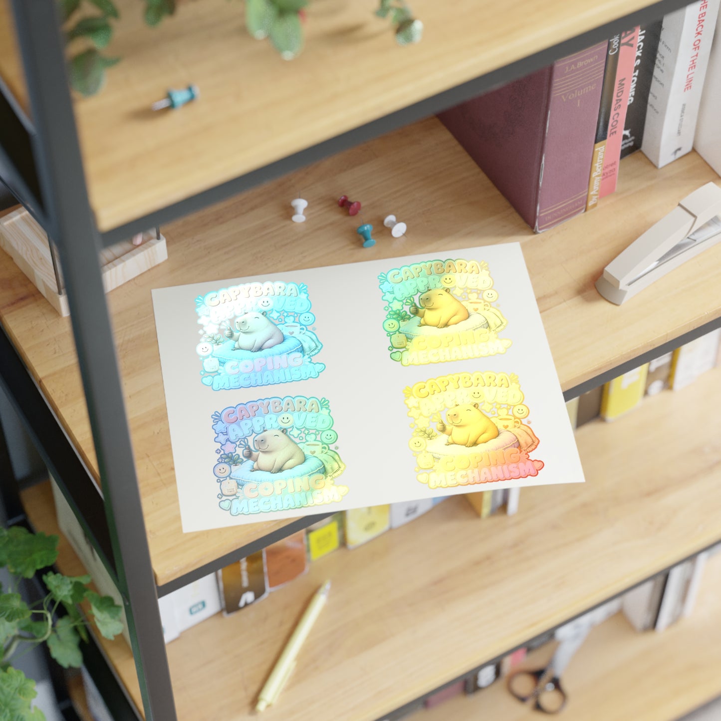 Capybara Approved Coping Mechanism Sticker Sheet | Cute Relaxing Animal Stickers