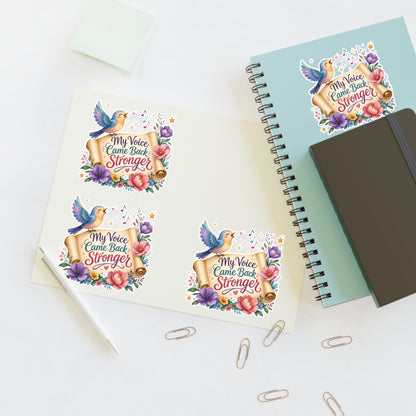 My Voice Came Back Stronger Sticker Sheet | Floral Hummingbird Inspirational