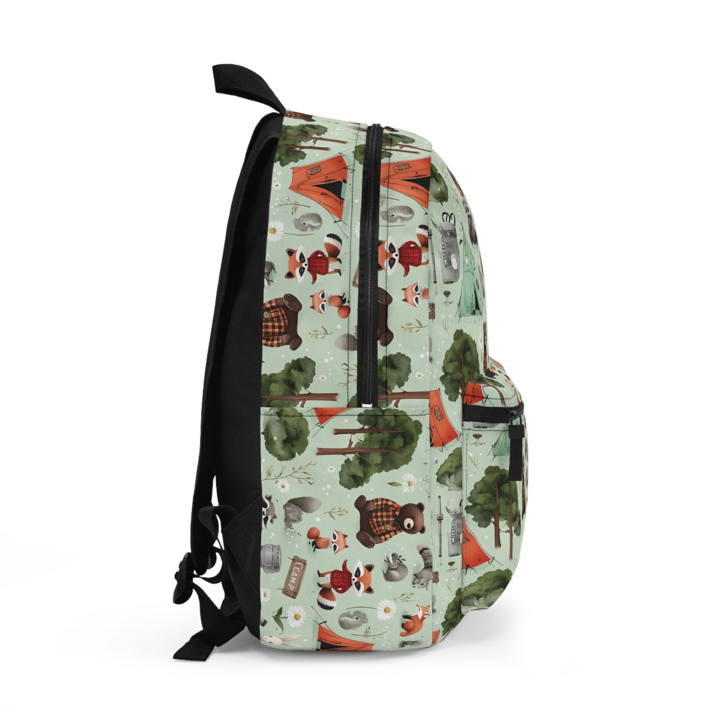 Personalized Camp Backpack for Kids | Cute Forest Animals & Tents | Boys Girls School Bag | Woodland Animal Backpack | Back to School