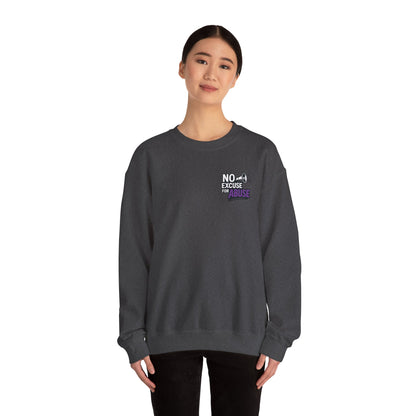 Awareness Sweatshirt - Unisex Heavy Blend™ Crewneck Sweatshirt, Domestic Violence Support Jumper, No Excuse For Abuse