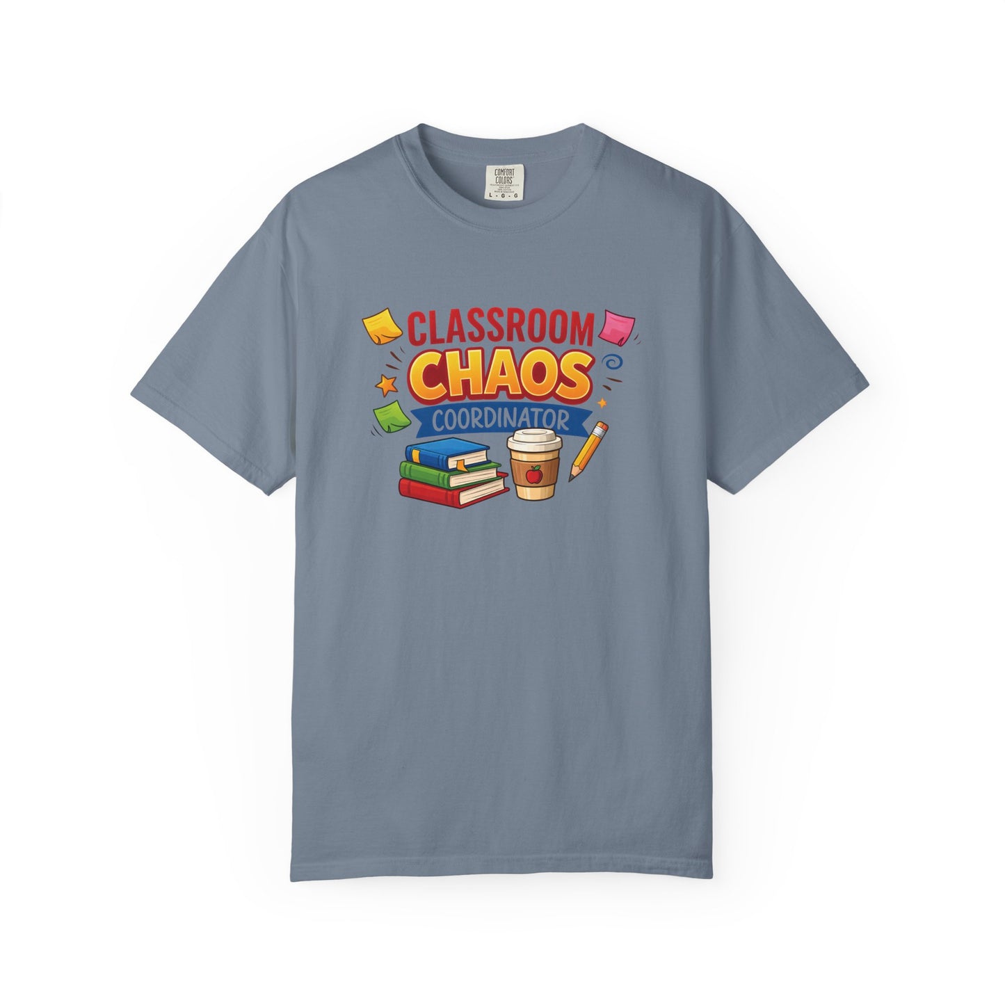 Classroom Chaos Coordinator T-shirt | Teacher Coffee Books Pencil