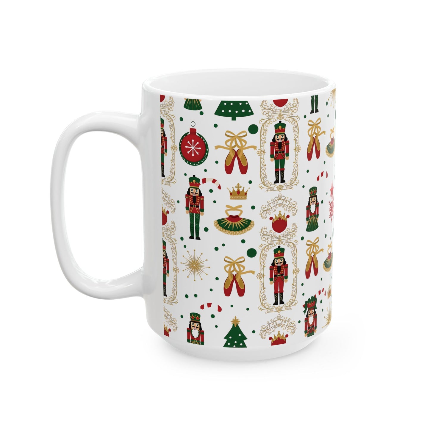 Nutcracker Pattern Mug | Christmas Holiday Ceramic Mug