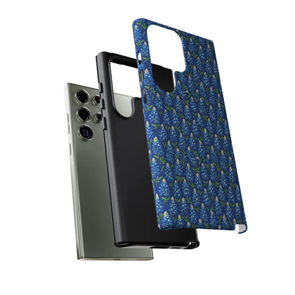 Phone Case, Texas Bluebonnet Tough Case, Navy Floral Phone Cover, Protective iPhone Case, Samsung Galaxy Case, Texas Wildflower Gift