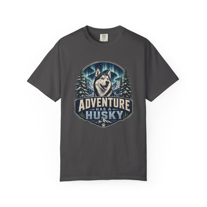 Adventure Has a Husky T-shirt | Husky Dog Graphic, Northern Lights, Outdoors