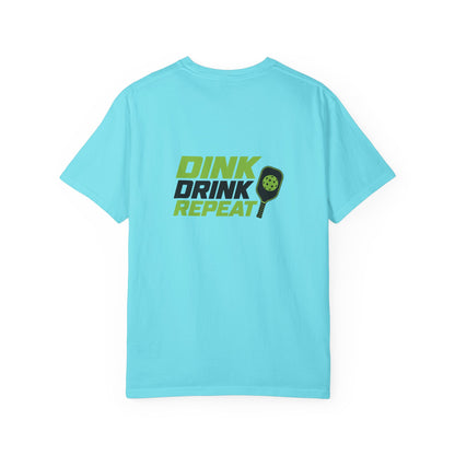 Dink Drink Repeat T-shirt | Pickleball Paddle Graphic