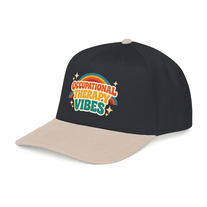 Occupational Therapy Vibes Cap | Retro Rainbow Mid Profile Baseball Cap