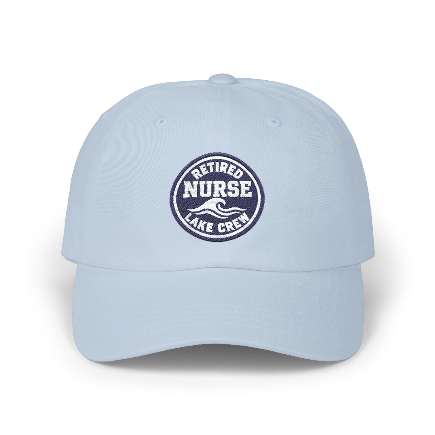 Retired Nurse Lake Crew Dad Cap | Embroidered Patch Adjustable Hat