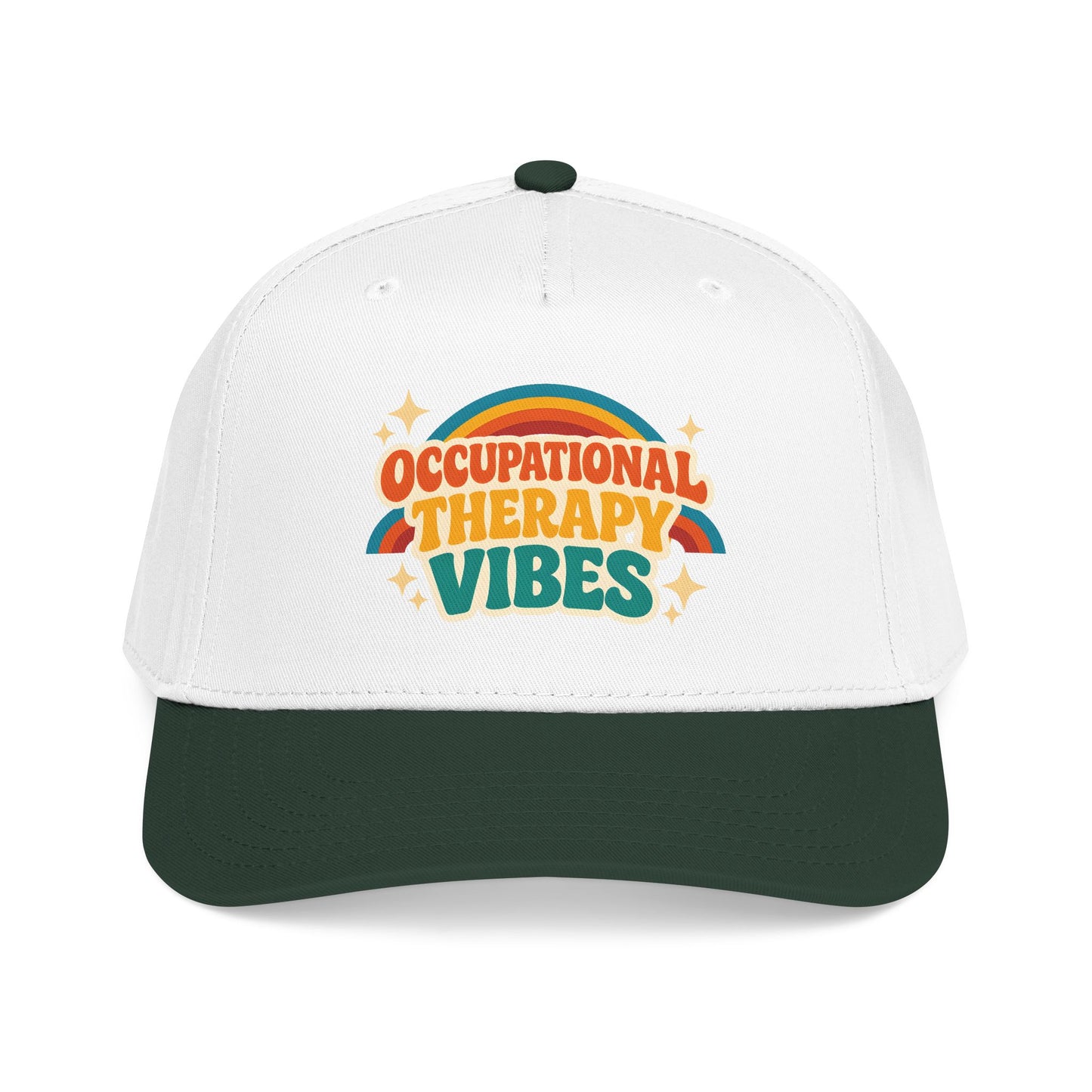 Occupational Therapy Vibes Cap | Retro Rainbow Mid Profile Baseball Cap