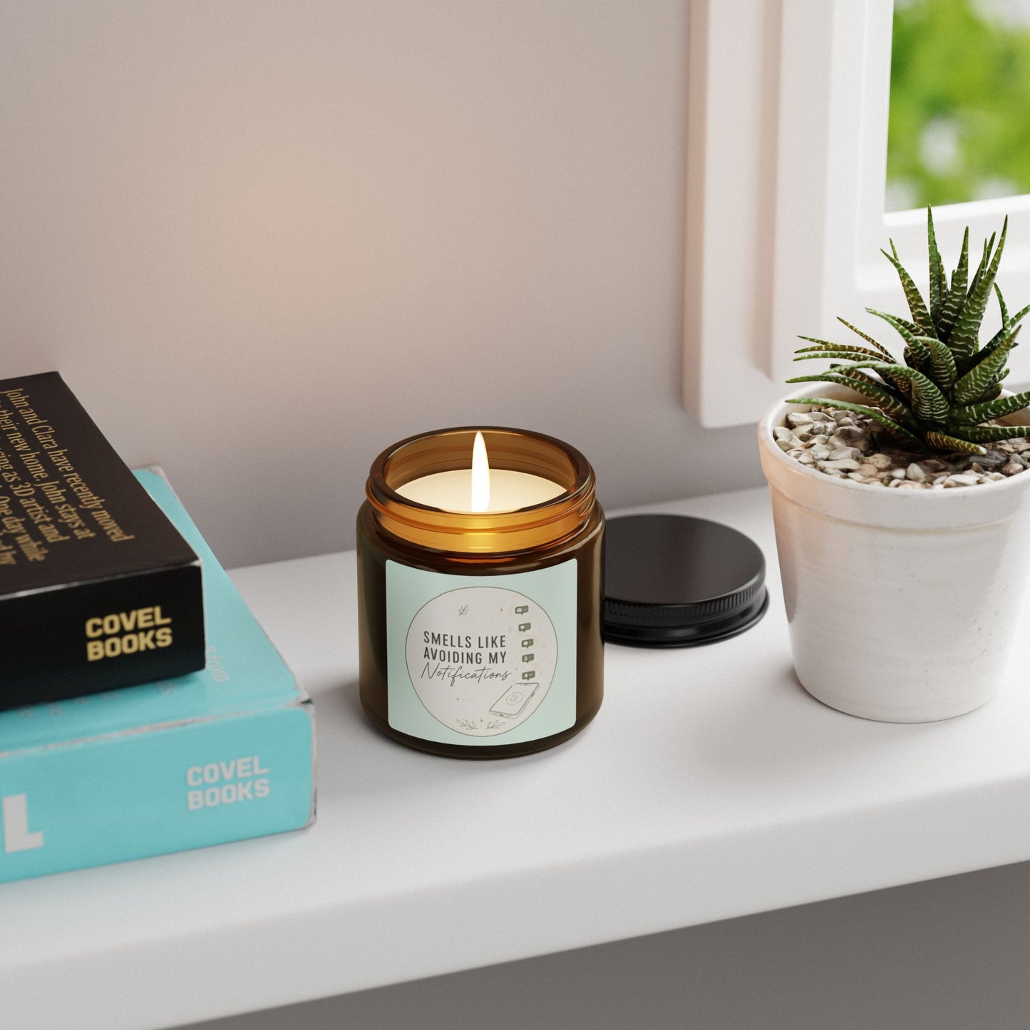 Smells Like Avoiding My Notifications Candle | Soy Amber Jar