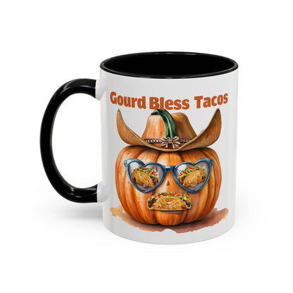 Gourd Bless Tacos Coffee Mug - Perfect for Fall, Halloween, Thanksgiving, Taco Lovers, Kitchen Decor