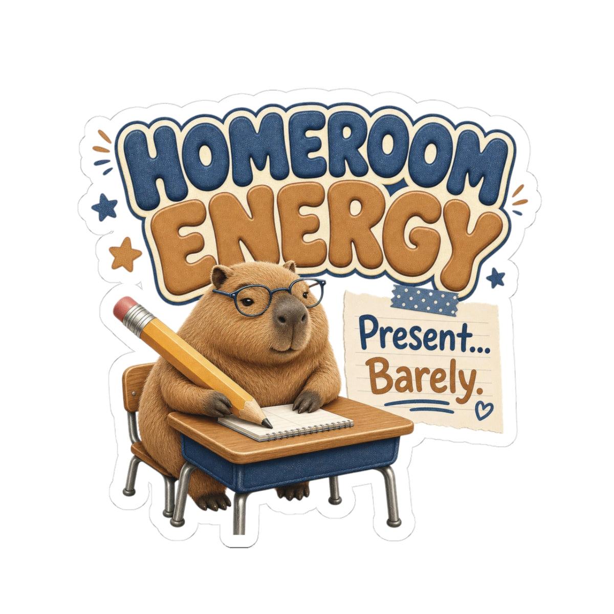 Homeroom Energy Present Barely sticker | Kiss-Cut Sticker