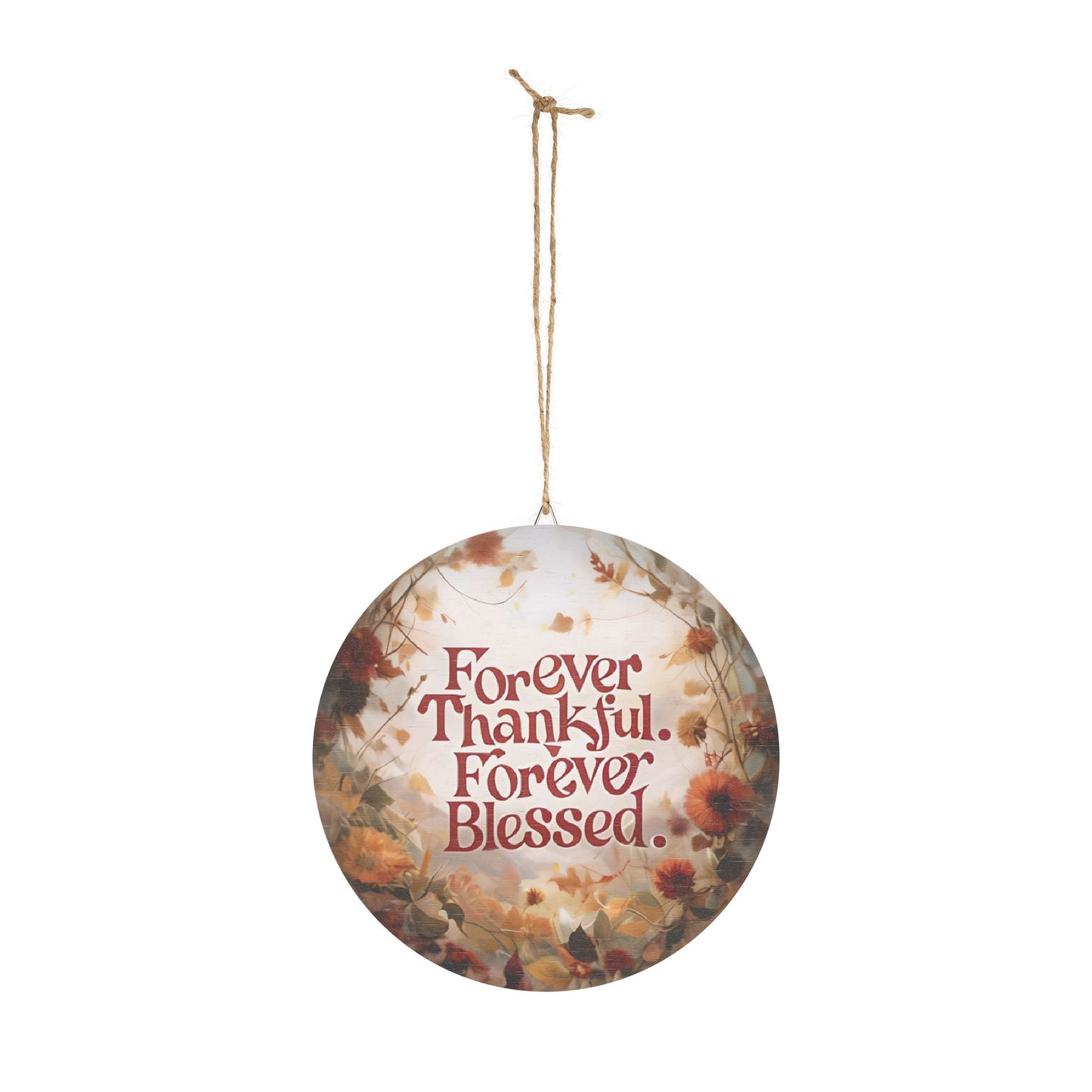 Wooden Wall Art, Forever Thankful Blessed Decor, Rustic Home Sign, Thanksgiving Gift, Nature-Inspired Decor