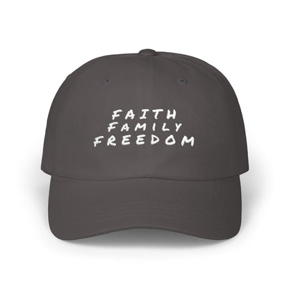 Embroidered Dad Cap, Faith Family Freedom Hat, Baseball Cap for Dad, Men's Hat with Inspirational Words, Religious Gift for Him