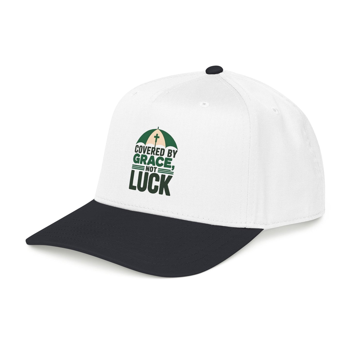 Covered by Grace Not Luck baseball cap | Christian faith hat