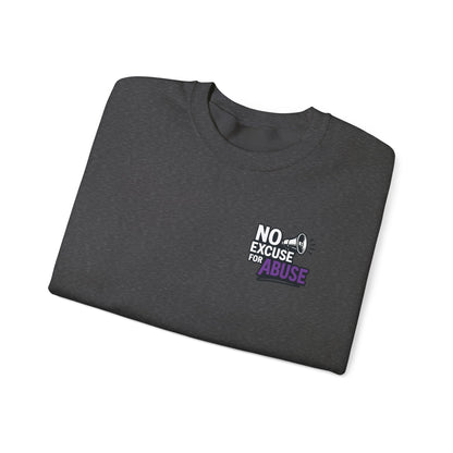Awareness Sweatshirt - Unisex Heavy Blend™ Crewneck Sweatshirt, Domestic Violence Support Jumper, No Excuse For Abuse