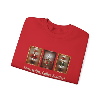 Coffee Soldier Nutcracker Crewneck Sweatshirt | March On, Coffee Soldier!